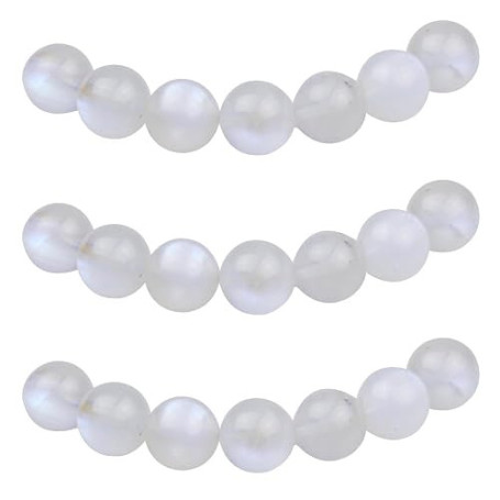 MJDCB 6mm 60 pièces Perle Pierre Lune Bleue Naturelle Ronde en Vrac Perles Semi Precieuse pour Fabrication de Bijoux de Bracelet