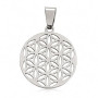 Felicidade Pendentif Fleur de Vie en Acier Inoxydable - Symbole d'Harmonie et d'Énergie Positive - Couleurs Argent et Doré - Idé