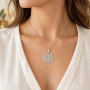 Felicidade Pendentif Fleur de Vie en Acier Inoxydable - Symbole d'Harmonie et d'Énergie Positive - Couleurs Argent et Doré - Idé