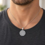 Felicidade Pendentif Fleur de Vie en Acier Inoxydable - Symbole d'Harmonie et d'Énergie Positive - Couleurs Argent et Doré - Idé