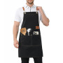 VAMAPOWO Tablier de chef imperméable et anti-taches, unisexe, 4 poches, réglable, pour cuisine, barbecue, restaurant et café
