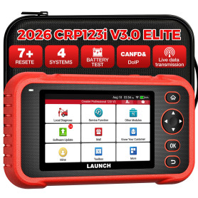 LAUNCH CRP123i V3.0 Elite Valise Diagnostic Auto OBD2 Multimarque | 4 Systèmes Moteur ABS SRS Boîte, 7+ Réinitialisations Huile 