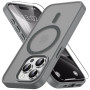 Vansdon Magnétique Coque pour iPhone 15 Pro avec 1 Verre Trempé | Gris Titane, Compatible avec MagSafe, Protection Contre Les Ch