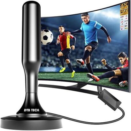 Antenne TV Intérieur Puissante, 2026 Antenne TV Intérieur avec Amplificateur de Signal Intelligent, Antenne Interieur TNT Puissa