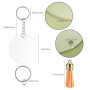 30 Pcs Porte Clef Personnalisable, Porte-clés Disque en Acrylique | 30 Anneaux Porte Clef et 30 Pendentifs à Pompons, Cercle Pen
