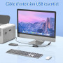 AXFEE USB-C to USB Adapter,USB-C mâle vers 2 USB 2.0 Tête de Femme Splitter | 2 en 1 Adaptateur Type C Mâle vers 2 USB Femelle E
