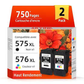 Skyink 575XL 576XL Cartouche d'encre Remplacement pour Canon 575 576 XL | PG575XL CL576XL Compatible pour TS3750i TR4755i TS3550
