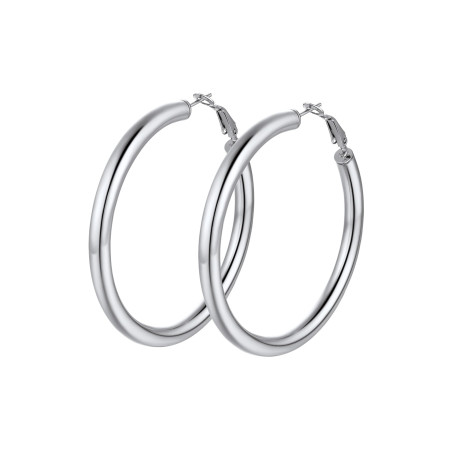 PROSTEEL Boucle d'Oreille Créole Femme 20mm/30mm/40mm/60mm/80mm, Anneaux d'Oreilles Epais en Acier Inoxydable/Plaqué Or/Noir, 90