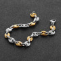 AFSTALR Chaine Maille Grain de Café Homme Collier et Bracelet en Acier Inoxydable, 6mm 9mm 11mm Argent/Or/Noir