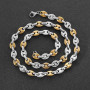 AFSTALR Chaine Maille Grain de Café Homme Collier et Bracelet en Acier Inoxydable, 6mm 9mm 11mm Argent/Or/Noir