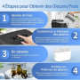 WIE Machine à Glaçons 12kg/24h - Silencieuse, Autonettoyante et Portable Avec Pelle à Glaçons - Pour Maison, Cuisine, Camping