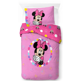 Disney Minnie Rose 100% Coton Parure de Lit Simple - Inclus Taie d'oreiller 50 x 70 cm