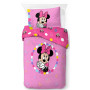 Disney Minnie Rose 100% Coton Parure de Lit Simple - Inclus Taie d'oreiller 50 x 70 cm