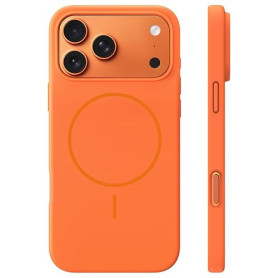 TOCOL Coque pour iPhone 17 Pro Max, Compatible avec MagSafe, Orange | Anneau Magnétique Intégré, Case Silicone Liquide, Protecti