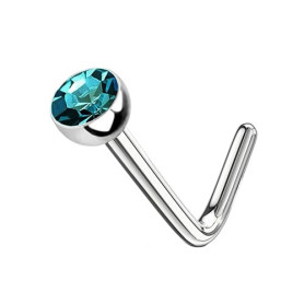 WARRIOR Piercing Nez Stud en Forme de L stérile Bijoux de Piercing Anneau de Nez en Acier Chirurgical 316L 20G(0.8mm) avec Boule