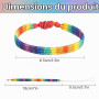 RUCUDIM Bracelets Ajustables de la Fierté, Bracelet Arc-en-ciel LGBT, Gays Lesbienne Bracelets de Fierté pour les Parades des Fi