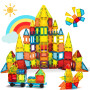 W Wise Block Blocs de Construction Magnétiques 131 PCS avec 2 Voitures, Jouets magnétiques pour Enfants Les Tout-Petits, Jouets 