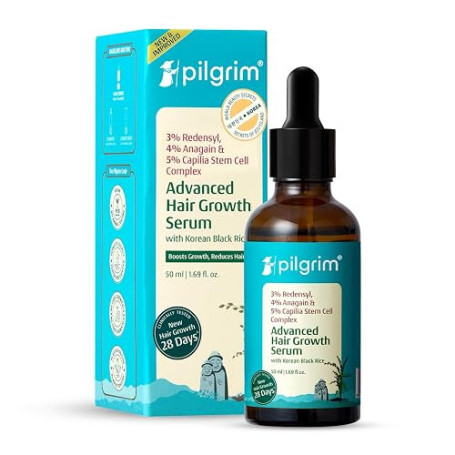 Pilgrim Redensyl Sérum de croissance des cheveux avancé 3 % + Anagain 4 % pour cuir chevelu avec ingrédients naturels de riz noi