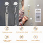 EUZUXU 8 Pièces Crochets Magnétiques, Puissants Aimants Néodyme, Petit Crochet Magnétique pour Frigo Cuisines de Bureau- Argent