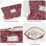 Aucuu Trousse de Toilette Voyage, Trousses de Maquillage en Toile, Trousse Maquillage Femme, Cosmétiques à Glissière Portable, S