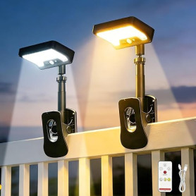 Lampe Solaire Extérieur avec Détecteur de Mouvement, Clip Solarleuchte 92 LED 600lm IP65, 3 Modes & 3 Températures de Couleur, R