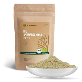 Ashwagandha poudre Bio 1000g | véritable racine d'ashwagandha moulue d'Inde | ginseng indien | Ayurveda | idéal pour ajouter aux