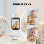 GHB Babyphone Camera 2,8" LCD sans WiFi 2,4 GHz Capteur Température | Camera Bebe Surveillance, VOX Mode, Berceuse, Vision Noctu