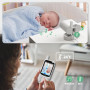 GHB Babyphone Camera 2,8" LCD sans WiFi 2,4 GHz Capteur Température | Camera Bebe Surveillance, VOX Mode, Berceuse, Vision Noctu