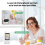 GHB Babyphone Camera 2,8" LCD sans WiFi 2,4 GHz Capteur Température | Camera Bebe Surveillance, VOX Mode, Berceuse, Vision Noctu