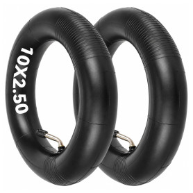 Satgoo Chambre à Air 10x2,50 pour Trottinette Électrique, 2 MM Double Épaisseur, pour 10 Pouces Pneus 60/70-6,5, 3 Types de Valv