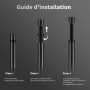upHere Gaming Support GPU,Aluminium,Support Carte Graphique,Support Carte Graphique Verticale réglable en Hauteur,avec Aimant,L(