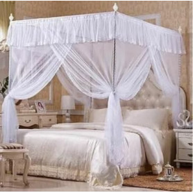Uadme Grand Carré Princesse Lit À Baldaquin Net Luxe - Moustiquaire de Voyage Avec Ouverture sur Trois Côtés pour Extérieure, Ch