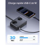 UGREEN 6 EN 1 Multiprise 3680W 2 Prise AC 4 USB avec Interrupteur Noir 1.3M | USB C 20W, Rallonge 1.3M Bloc Electrique, Compatib