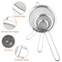 Relota 3 Pièces Passoire Inox 19/25/35cm, Tamis Cuisine avec Poignée,Argent | Métal Tamis Maille Fine, Filtre pour Égoutter Poud