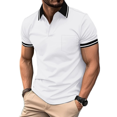 ZITY Polo Homme Manches Courtes Respirant T Shirt Eté Polo Golf Homme Respirant Tee Shirt Séchage Rapide Tshirt Tennis