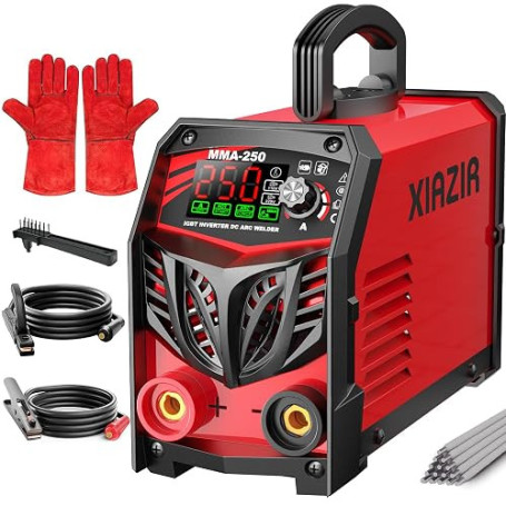 Poste à souder MMA 250A 220V avec écran LED, onduleur IGBT portable avec Hot Start, Arc Force et Anti-Stick, kit complet pour br
