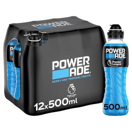 Powerade Ice Storm - Boisson pour le Sport, 12 bouteilles de 50 cl
