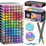 NICETY 120 Feutres Acryliques à Pointe Pinceau - Marqueurs Peinture à l'Eau Multi-Supports pour Pierre, Bois, Céramique, Verre -