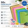 50x Papier pailleté au format A4 : Papier pailleté coloré de 250 g/m² - Idéal pour l'artisanat et la conception créative - Carto
