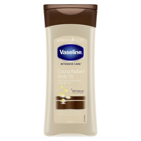 Vaseline Intensive Care Cocoa Radiant, Huile Corporelle Hydratante,Peau Sèche, Hydratation Intense, Peau Douce et Lumineuse, Mic