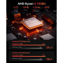 NiPoGi E3B Mini PC, ΑΜD Ryzen 5 7430U(Max 4.3 GHz), 16Go RAM & 512Go SSD | SSD Extensible, W11 PRO, WiFi 6& BT5.2, 4K Triple Dis