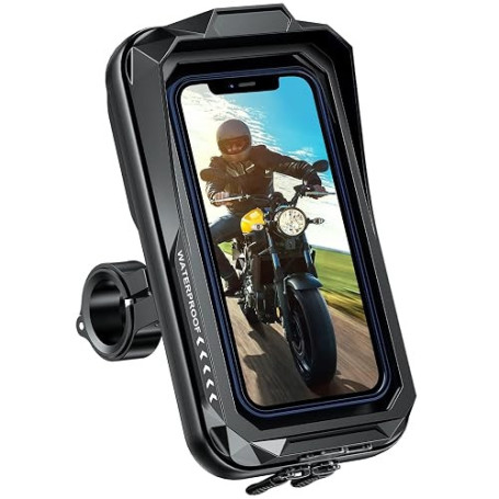 BTNEEU Support Telephone Moto Etanche 360° Rotation Support Smartphone Moto Anti Vibration Support Téléphone Scooter avec Ecran