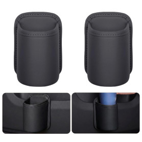 2 Porte Gobelet à Clipser en Cuir PU pour Voiture,Ø10 × 16 cm | Grande Capacité, Étanche, Résistant aux Taches et Durable, Compa