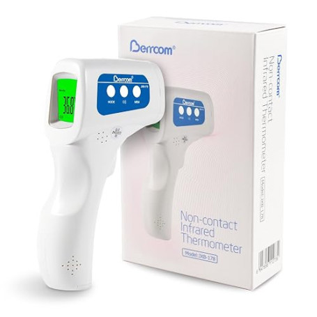 Thermomètre Frontal Adulte et Bébé, Berrcom Thermomètre Médical Infrarouge sans Contac avec Lecture Instantanée, Alarme de Fièvr