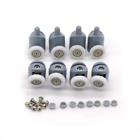 Lot de 8 roulettes pour porte de douche 23mm