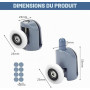 Lot de 8 roulettes pour porte de douche 23mm
