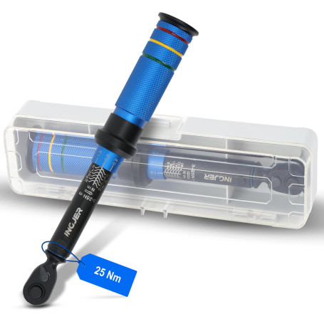 INGJER clés dynamométriques, clé dynamométrique 1/4, 3-25Nm, pour vélo | Précision ±3% certifiée • Cliquet 72 dents réversible •