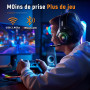 Ozeino Casque Gaming sans Fil pour PC PS5 PS4, 2.4GHz Audio sans Perte, USB & Type-C Casque de Jeu Ultra Stable avec Microphone 