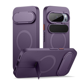 SURITCH Magnétique Coque Compatible avec Google Pixel 10/10 Pro avec Couvercle de Caméra et Support Métallique Résistante aux Ch