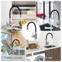 Flexible Robinet Cuisine Rotative à 360°avec Bec Flexible | Mitigeur Cuisine en Acier Inoxydable, Robinet Evier de Cuisine Poign